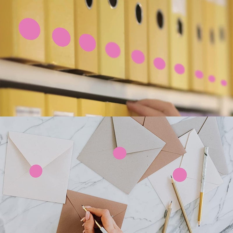 starboling 800Pcs 1 Inch Pink Round Color Coding,Dot Stickers Labels,Can Writing for Office,Student Classroom and Other Scenarios - Image 5